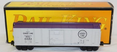 MTH 30-7427 Atlantic Coast Line Boxcar ACL 24183 Rail King 3 rail 1998 silv/purp - Image 1 of 4