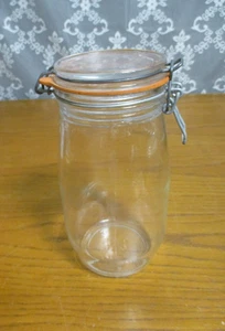 Arc France 1.5 Liter Clear Glass Hinged Canister Jar - France - Picture 1 of 8