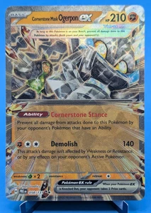 Máscara Piedra Angular Ogerpon ex 058/131 Pokémon Juego de Cartas Coleccionables 2025 Evoluciones Prismáticas Casi Nuevo - Imagen 1 de 3
