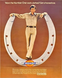 Dickies Horseshoes Label Apparel It's Fortrel Clothes 1979 Vintage Print Ad - Bild 1 von 1
