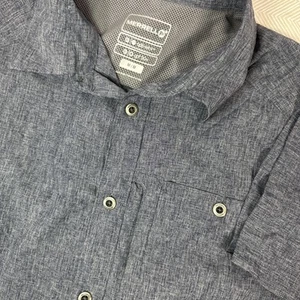 Merrell Opti-Wick UPF 30+ Men's Medium Button Up Top Short Sleeve Performance - Picture 1 of 8