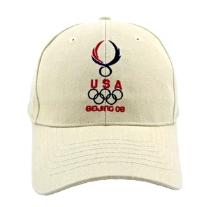 Adult USA OLYMPICS BEIJING 08 CAP Beige 08.08.08 - OSFM - Adjustable - Picture 1 of 5
