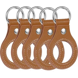 Llavero porta monedas de cuero genuino versátil marrón de 5 piezas para monedas de hasta 1,5"" - Imagen 1 de 7