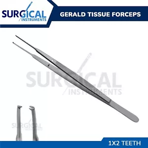 Fórceps de tejido con pinzas Gerald dientes quirúrgicos y veterinarios 1x2 grado alemán - Imagen 1 de 3