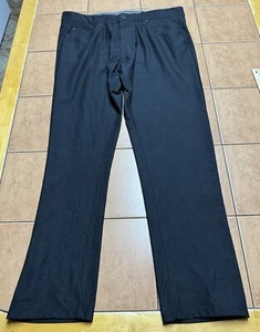 Pantalones chinos vintage Genes para hombre 34 x 30 negros lisos rendimiento 5 bolsillos - Imagen 1 de 9