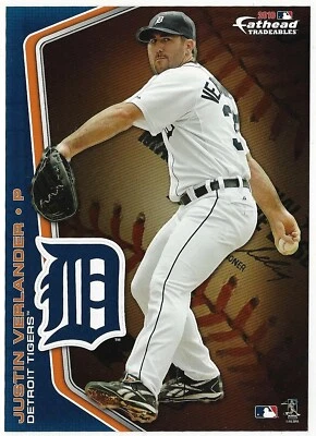 JUSTIN VERLANDER FATHEAD TRADEABLES DETROIT TIGERS REMOVABLE STICKER 2010 PROMO - Image 1 of 3