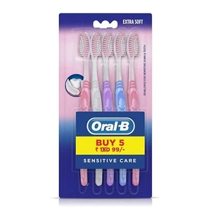 Oral B Sensitive Care Toothbrush Extra Soft Pack of 5 From India - Picture 1 of 5