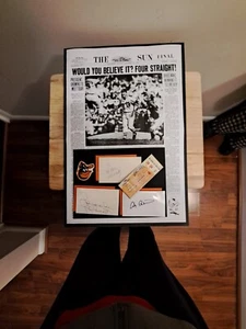 Brooks Robinson, Dave Mcnally, A Etchebarren signed '66 World Series Display JSA - Bild 1 von 8