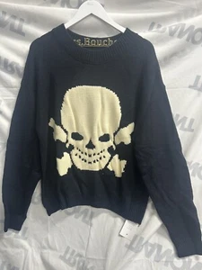 Women's Y2K Sweaters Pullover white skull Size M - Picture 1 of 4
