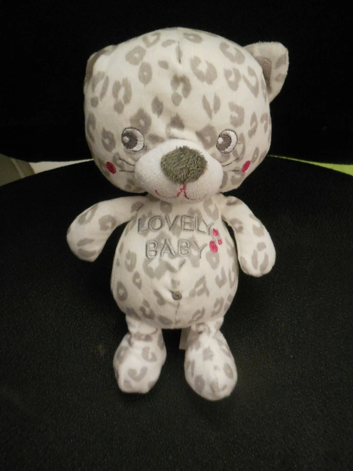 doudou peluche chat ours léopard blanc tâche gris Lovely Baby SIMBA TOYS 23cm - Photo 1/1
