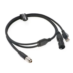Hirose 8-Pin Male to RJ45 & XLR 4-Pin Power Cat6 High Flex Cable for Sony RCP - Picture 1 of 9