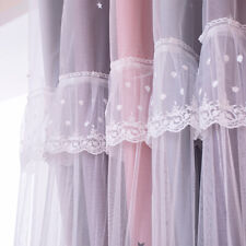 1X Nordic Livingroom Hollow Star Curtain Mesh Lace Splice Blackout Drape Bedroom