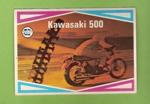 #D215. 1974  SCANLENS CHOPPERS & HOT BIKES CARD #53 1972 KAWASAKI MACH III
