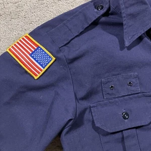 Propper Button Up Shirt Mens Small Tactical Short Sleeve Ripstop American Flag - Picture 1 of 8