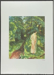 EDVARD MUNCH * Mujer en el jardín * 50 x 70 cm * litografía firmada * limitada - Imagen 1 de 8