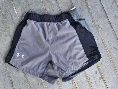 Under Armour Running Shorts (M)Grey-Black Heatgear Speed Pocket Zip Pocket Lined - Image 1 of 4