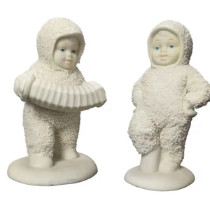 SNOWBABIES Dept 56 "Dancing To A Tune" Set of 2 #6808-0 White Retired - Picture 1 of 6