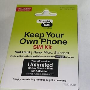 Verizon To Straight Talk SIM Card Bring Your Own Phone Kit Free Shipping