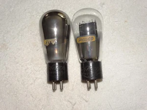 2 x Type 45 Philco Globe Tubes*Very Strong Testing*Hot Stamped Base* #12 - Picture 1 of 4