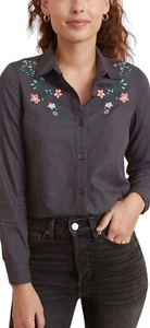 Camicia a strati marina nuova con etichetta top donna western ricamato giogo boho taglia small - Foto 1 di 9