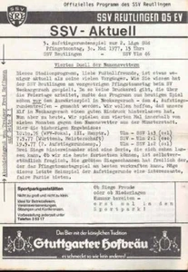 Quaderno programma calcio 76/77 salita SSV Reutlingen - SSV Ulma 1846 - Foto 1 di 1