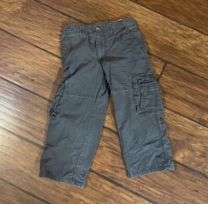 Lee Dungarees Boys Gray Cargo Size 4 Regular Adjustable Waist Pants Straight - Picture 1 of 7
