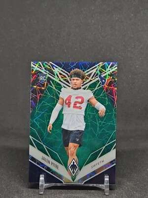 2022 Panini Phoenix  #193 Jalen Pitre RC - Green Lazer /25 Rookie Houston Texans - Image 1 of 4