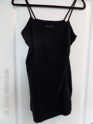 PEACOCKS black strappy long-line T-Shirt, size 16, used, worn. - Image 1 of 3