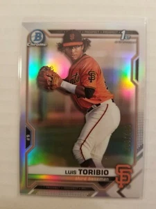 2021 Bowman Chrome Luis Toribio #BCP-228 1st Bowman Refractor 244/499 Giants - Picture 1 of 2