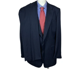 Stafford Suit 2 Piece Gray Straiped Jacket 46L Pants 38X30 + FREE SILK TIE - Picture 1 of 14