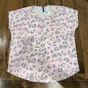 NWT Lovely Souls Women’s Size XL V-Neck Sleeveless T-Shirt - Pink Cheetah - Picture 1 of 5