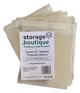 storage.boutique DOUBLE CD / DIGIPACK Protection Sleeves,Archive Std, Size 4, 50