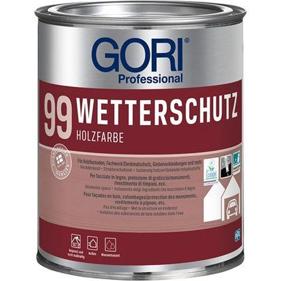 Gori 99 Wetterschutz Holzschutz Aussen Farbe Seidenmatt deckend ocker 2,5L - Bild 1 von 3