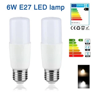 6W E27 LED lamp 4STK T37 tube stick cold white 6500K daylight - Picture 1 of 6
