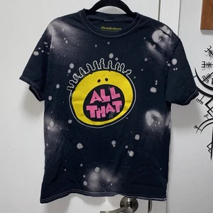 Nickelodeon "All That" TV Show Logo Shirt M black & bleach white splatter tee - Bild 1 von 6