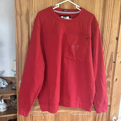 Weekend Offender Mens Red Avery Sweatshirt Long Sleeve Jumper Terrace 3XL - Image 1 of 4