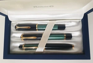 3er SET PELIKAN SERIE 400 GRÜN UND SCHWARZ FÜLLER + KUGEL + ROLLERBALL - Bild 1 von 6