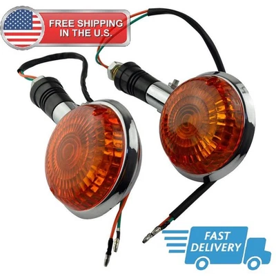 Par de luces intermitentes de señales de giro ámbar para Yamaha Virago V-Max Road Royal V-Star Foto 1 de 4