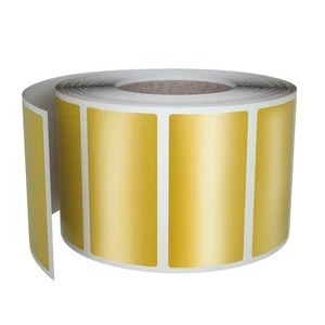 Metallic Gold Rectangle Labels 40x19mm Stickers Roll 1.57x0.75in 500 Pack - Picture 1 of 8