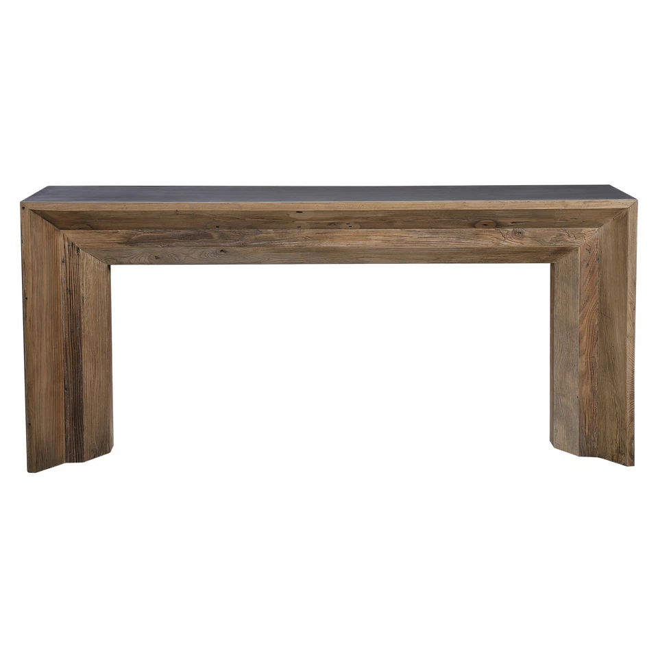 Uttermost 24987 Vail 18"W Concrete Top Wood Console Table - Grey - Image 1 of 4