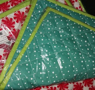 Quilted Placemats Red Peppermint Green. 19x13 New. SKL Design. 6pcs New. $60  - Image 1 of 4