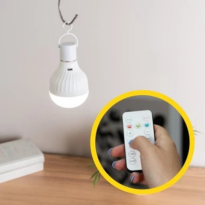 LED Rechargeable Light Bulb ES E27 Timer Function Dimmable Warm Cool Bright USB - Image 1 of 4