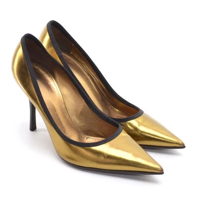 Женские туфли-лодочки на шпильке Giuseppe Zanotti 39,5/9 золотистые кожаные на заостренных каблуках - Изображение 1 из 4