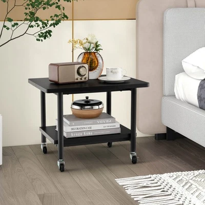 2-Tier Rolling Under Desk Printer Cart Machine Stand Storage Rack Home Indoor - Image 1 of 4