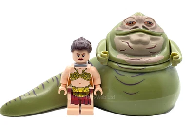 Jabba the Hutt & Slave Leia Minifigure Star Wars Custom  Action Figure Princess - Image 1 of 4