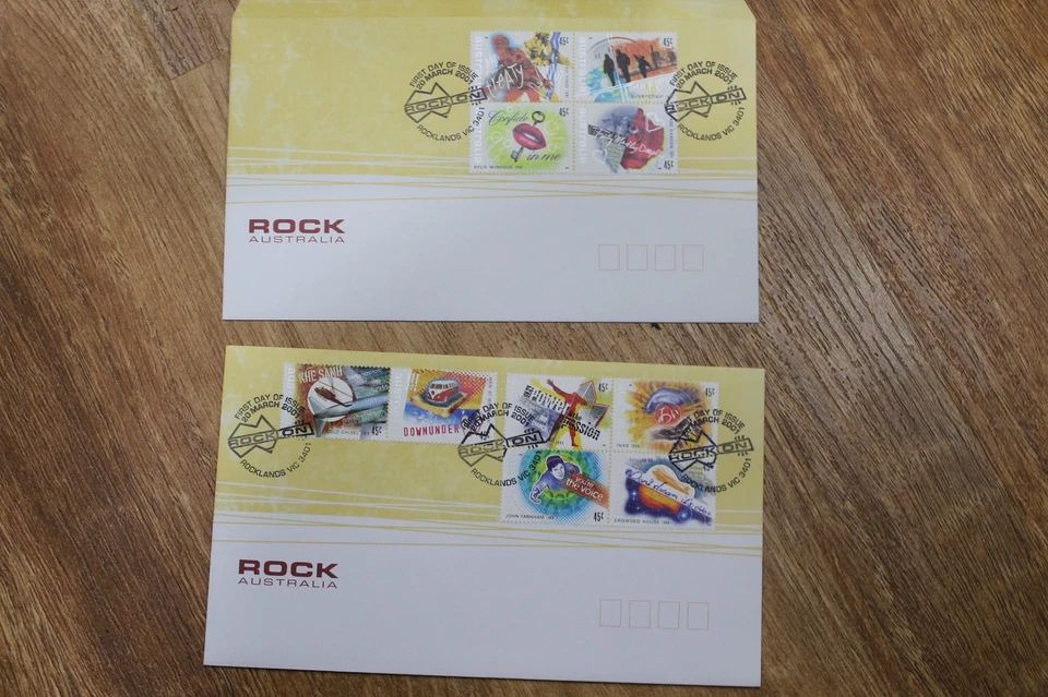 Rock Australia 2001 FDC JUEGO DE 2 CUBIERTAS Foto 1 de 1