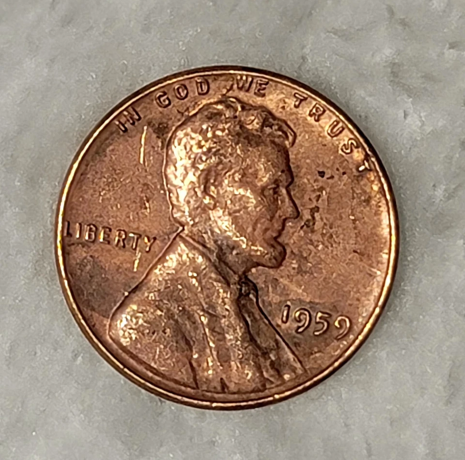 1959 No Mint Mark  Lincoln RB Penny Error “L”  In Lib & Letter on  Rim - Errors - Image 1 of 4