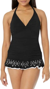 Profile by Gottex Standard Halter Laser Cut Swimdress One Piece Swimsuit, 8 - Picture 1 of 4