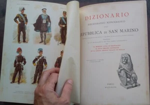 1911 RARO DIZIONARIO BIBLIOGRAFICO ICONOGRAFICO DELLA REPUBBLICA DI SAN MARINO - Foto 1 di 8