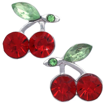 Pendientes con dije de fruta de cereza roja para mujer joyas regalo para niñas e3002r Foto 1 de 3